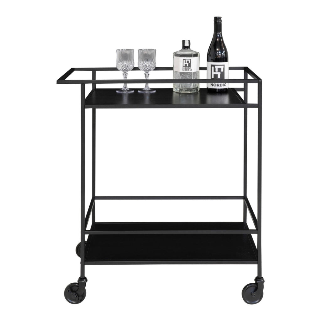 Carrello Vita, Nero, Metallo, 68x40x79 cm