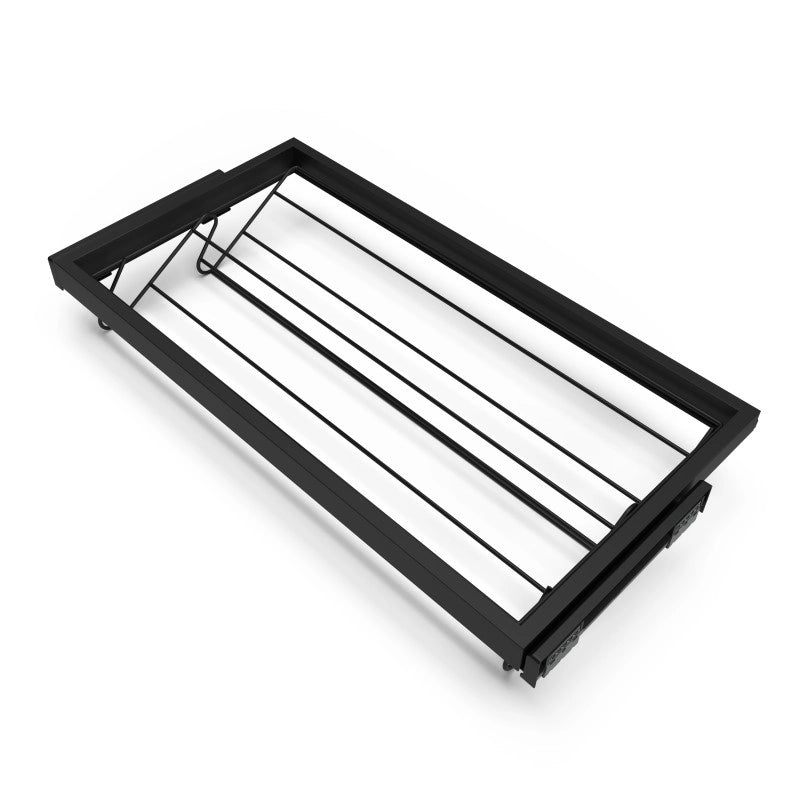 Kit di cestello in filo e telaio a scorrimento con chiusura ammortizzata per armadio, regolabile, modulo 600 mm, Grigi..