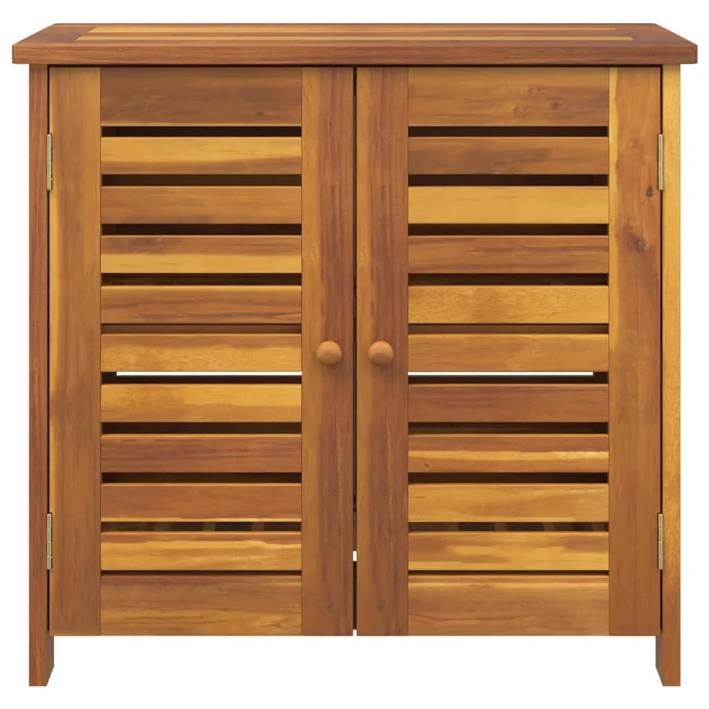 Mobiletto da giardino rettangolare moderno 75 x 35 x 70 cm con ripiani regolabili aspetto naturale in legno di acacia 02_0058504