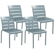 Set di 4 sedie da giardino impilabili ¨C zephmum ¨C grigio 42x54x78 cm
