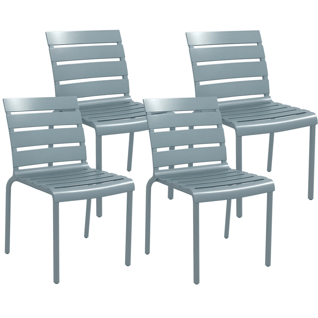 Set di 4 sedie da giardino impilabili ¨C zephmum ¨C grigio 42x54x78 cm