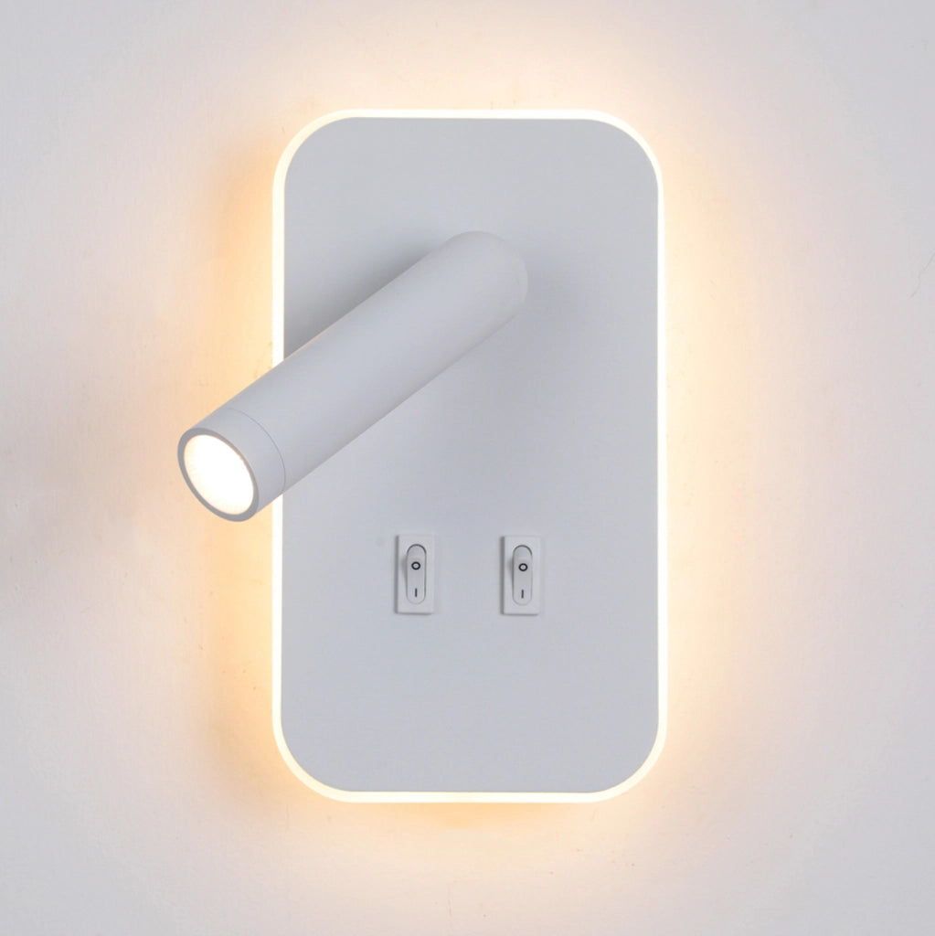 Applique moderna lettura bianca LED 8W con interruttore