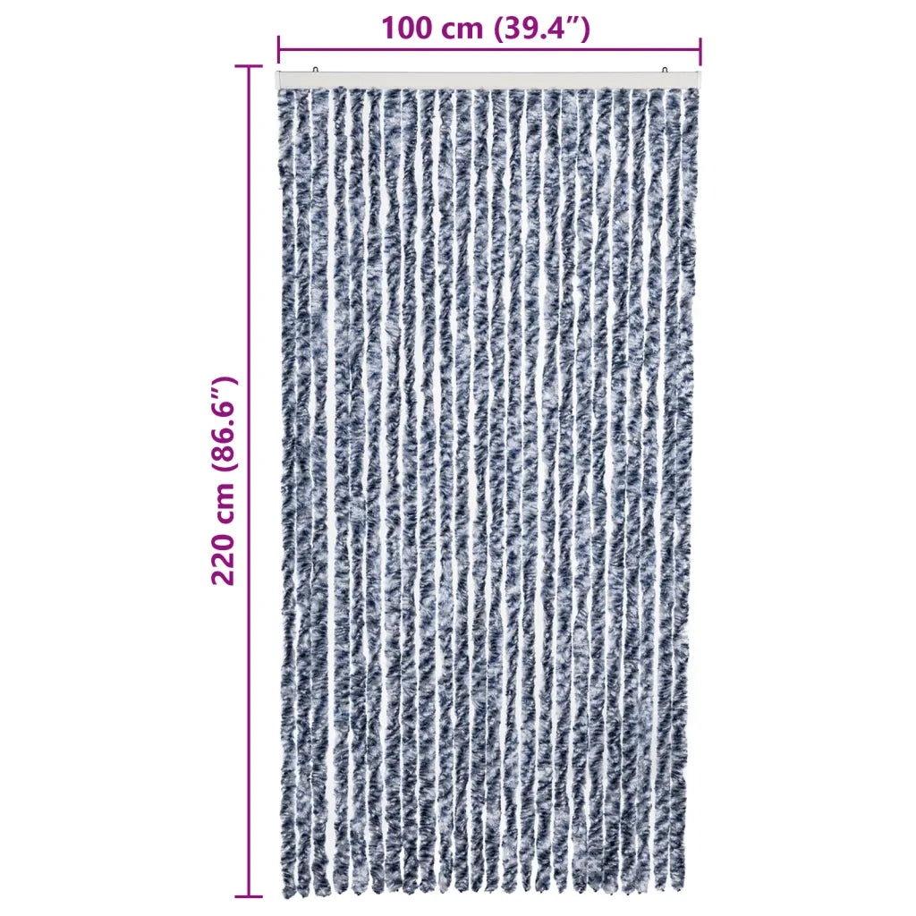 Zanzariera Blu Bianco e Argento 100x220 cm Ciniglia CFW6509523