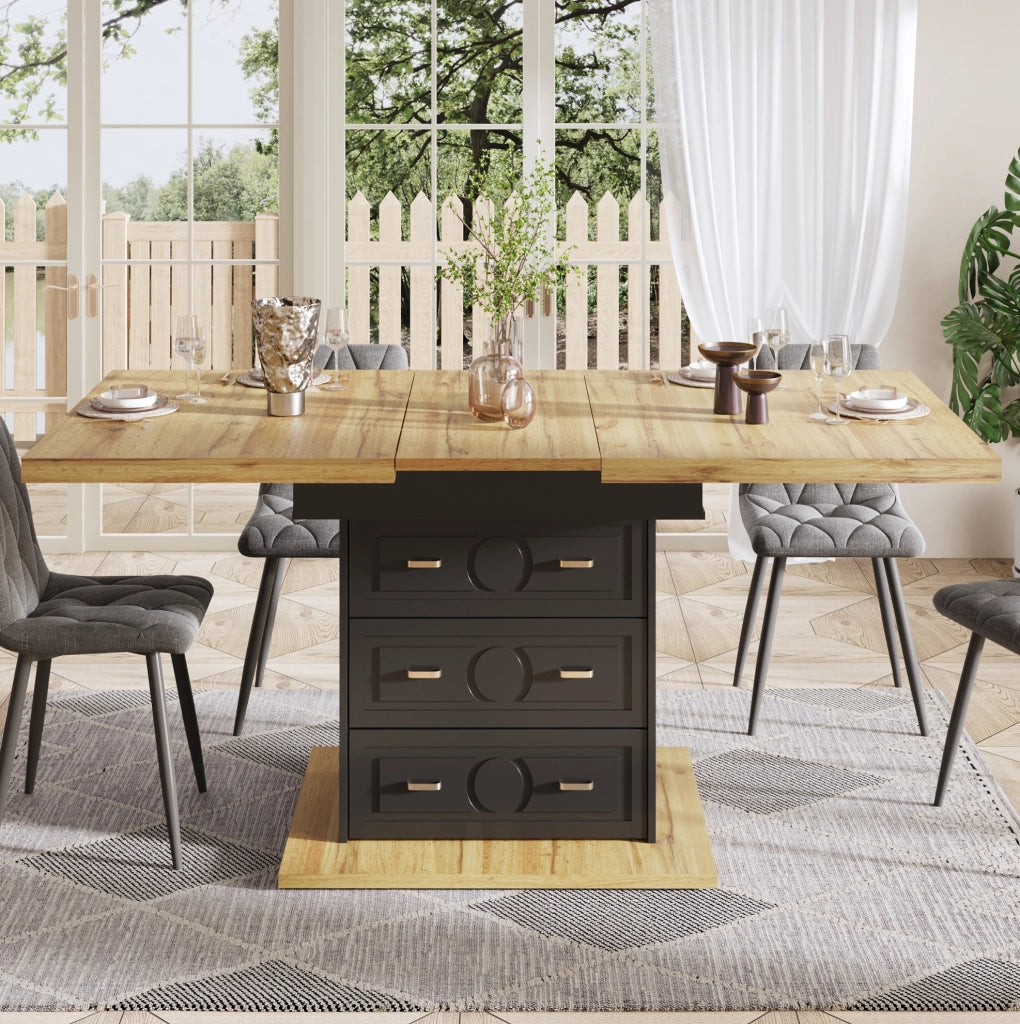 Tavolo da pranzo allungabile in MDF 110-140x80x75 cm