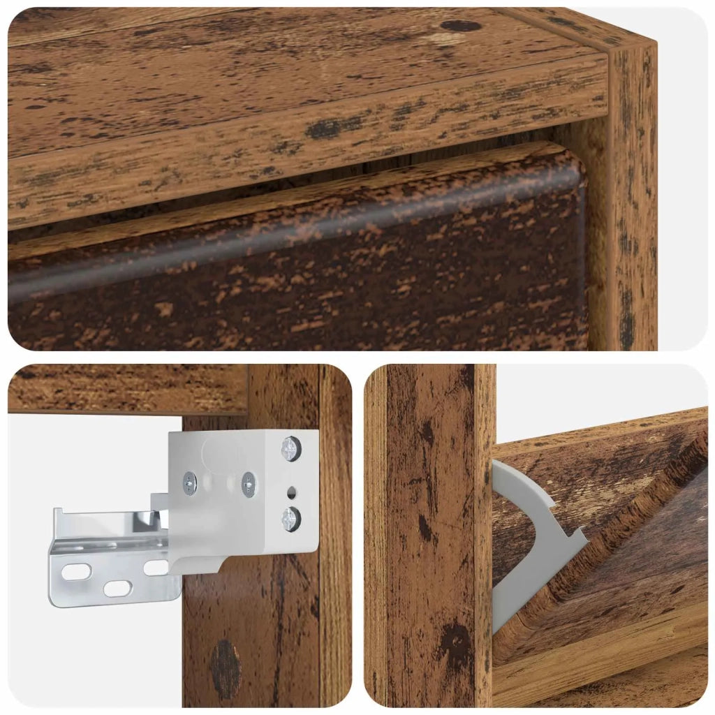 Mobiletto per Scarpe da Muro BREDA 71 x 17 x 43 cm Legno antico 897513