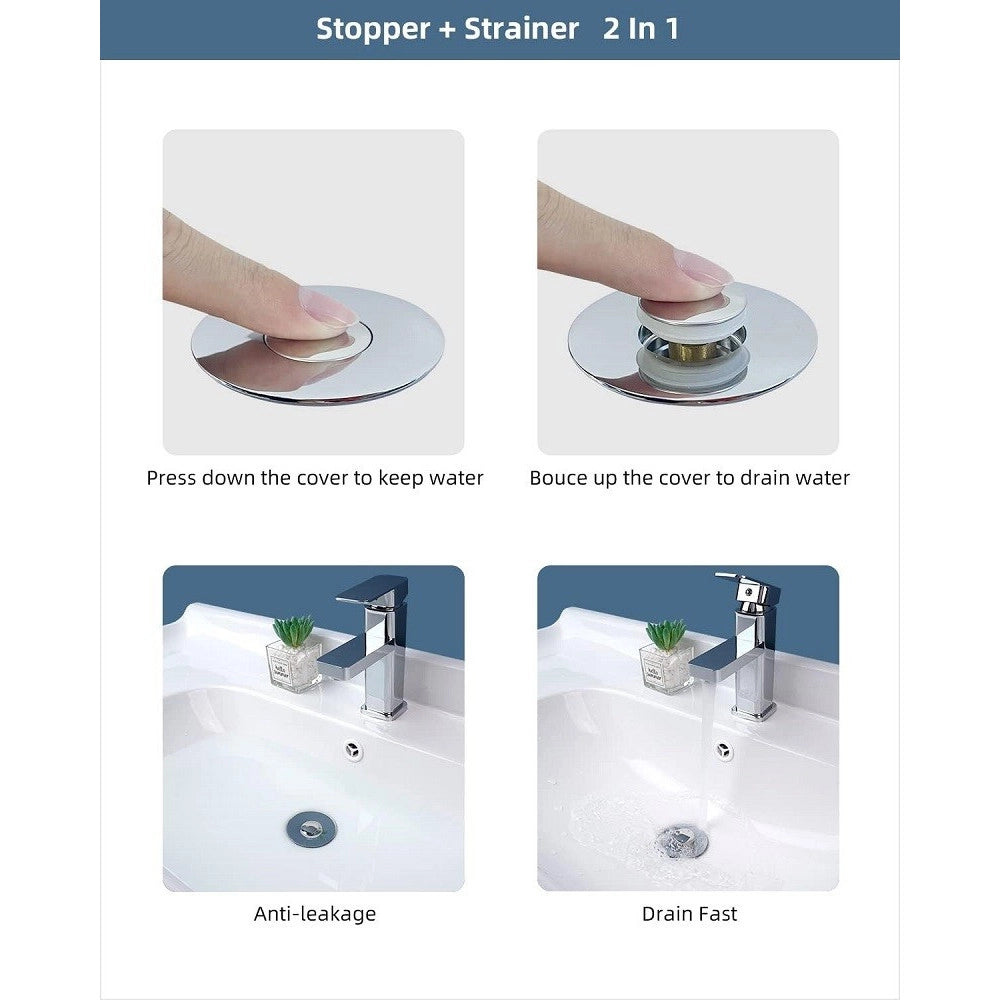 Trade Shop - Tappo Pop Up Per Piletta Lavandino Bidet Lavabo Bagno Filtro Valvola Click Clack -