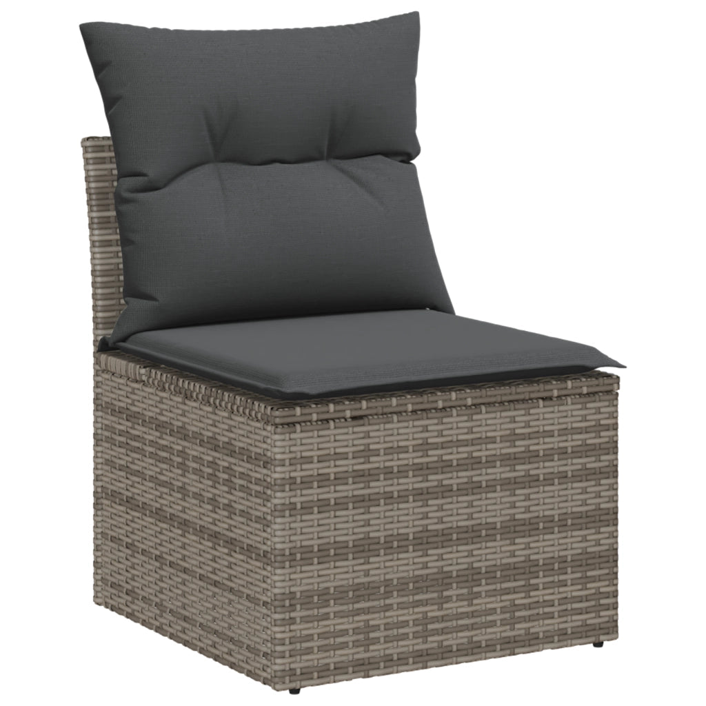 Set Divano Giardino 8 Pezzi con Cuscini Polyrattan Nero
