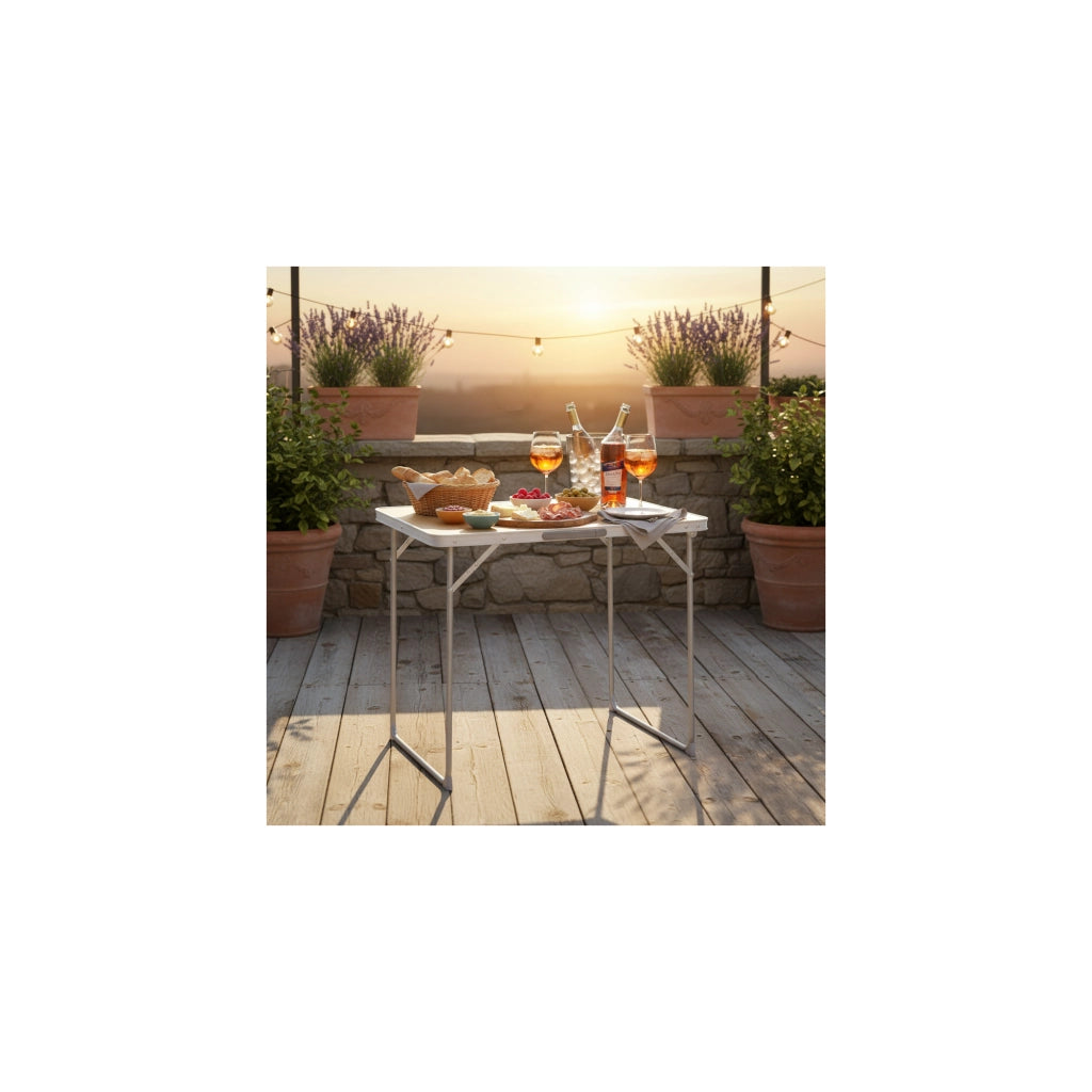 Set di 2 tavoli da campeggio pieghevoli a 4 posti - O'Camp - Forma a valigia - 80 x 60 x 70 cm