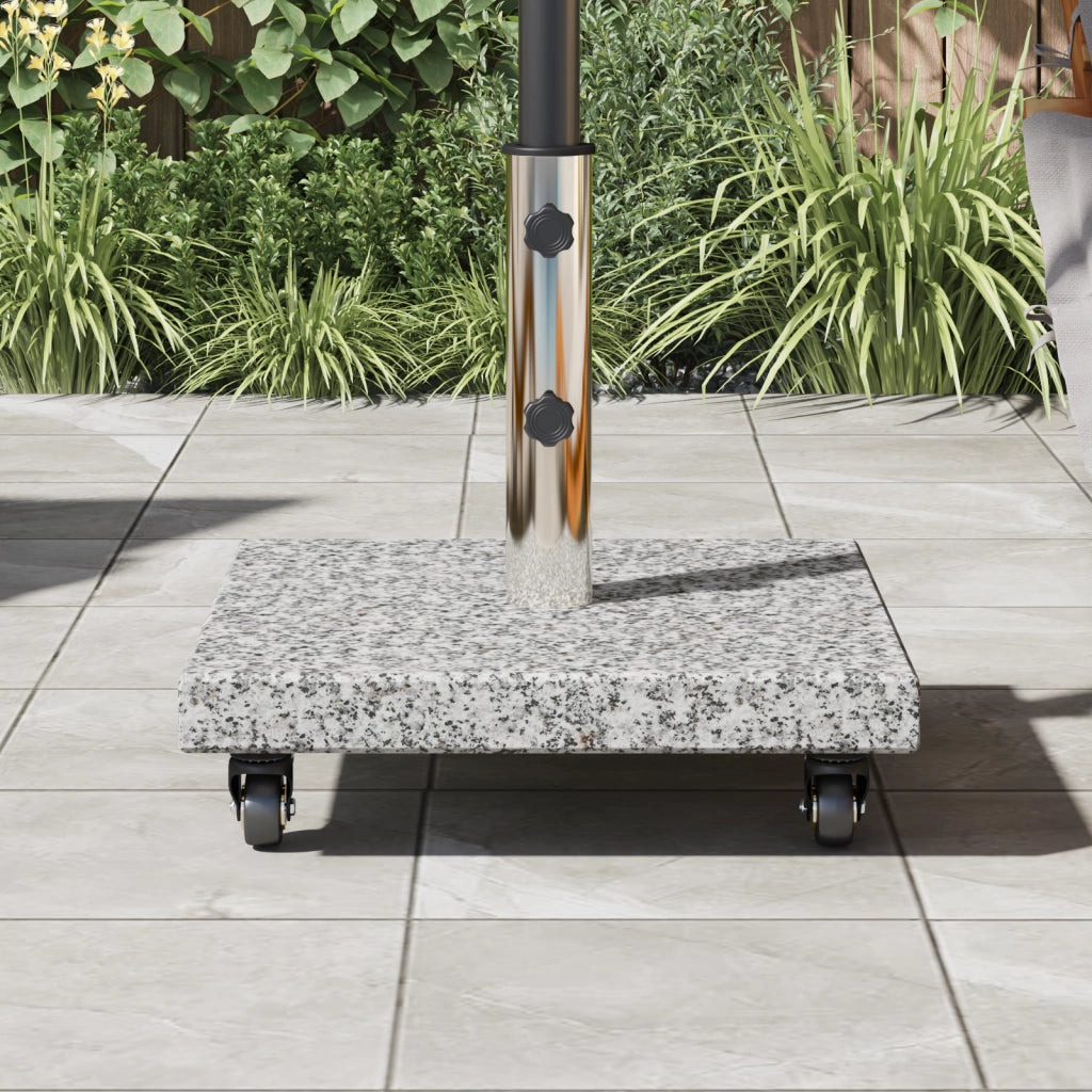 Base per Ombrelli con Ruote per Pali Ã˜38/48mm Grigio Granito 30 kg Quadrata
