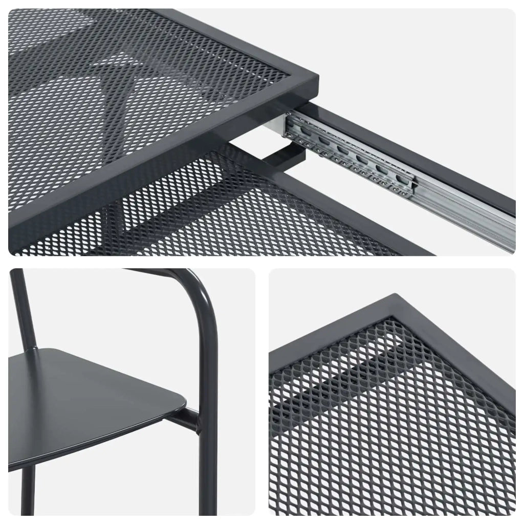 Set da Pranzo per Giardino 7 pcs Antracite Acciaio