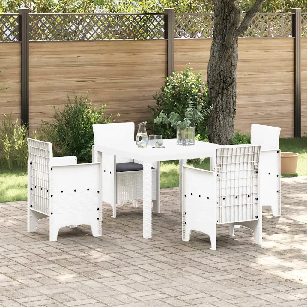 Set da Pranzo per Giardino 5 pcs Bianco Polipropilene 3378545