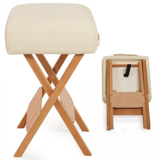 Kit massaggio professionale sgabello + cuscino mezzo cilindro + cuscino rullo beige 08_0000470