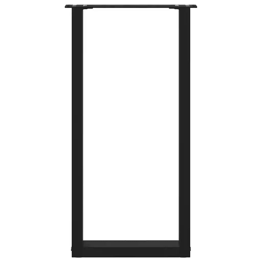 vidaXL Gambe per Tavolo Consolle a Forma di U 2 pz Nere 38x(72-73) cm Acciaio