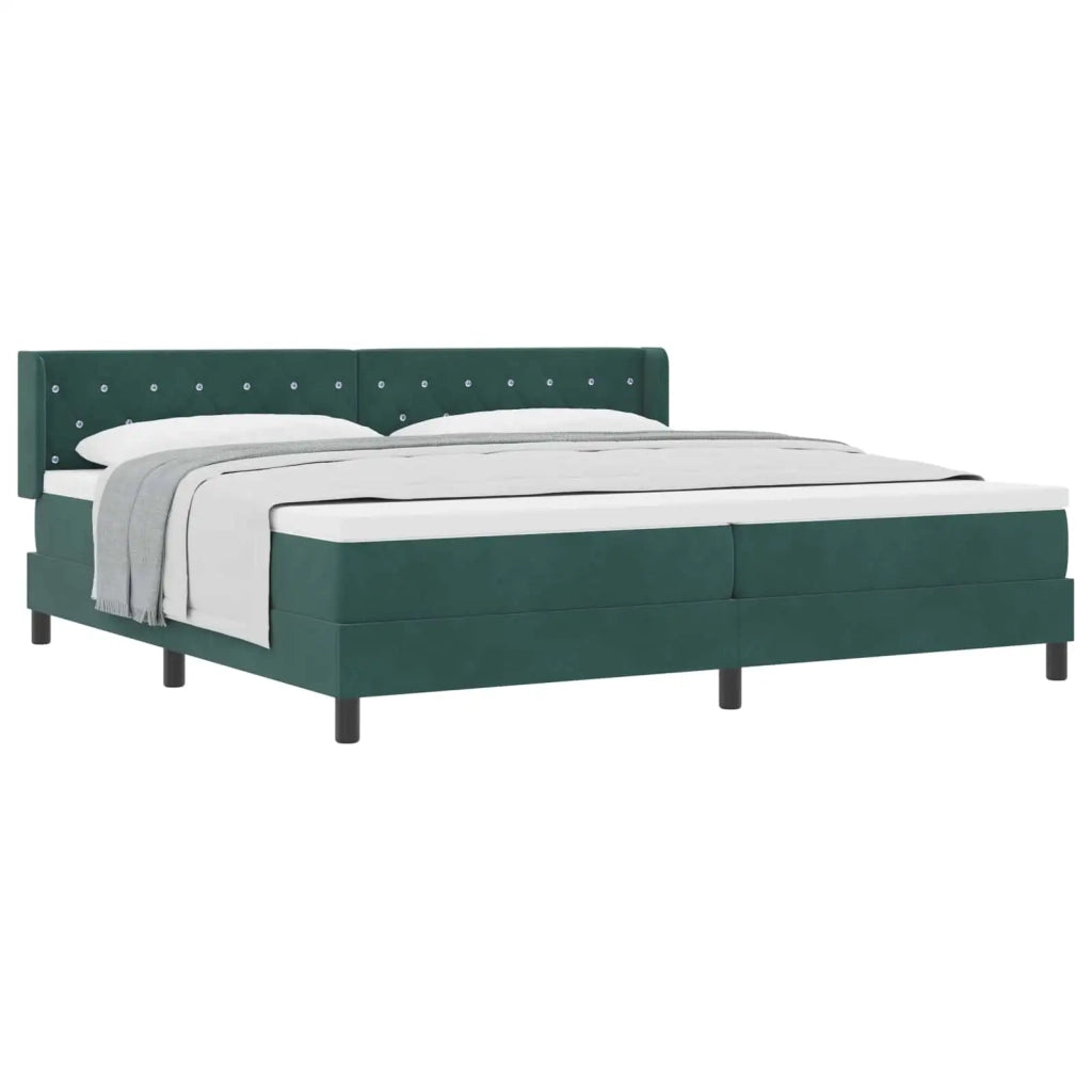 Letto a molle con testiera Verde Scuro 200 x 200 cm Velluto 3341435