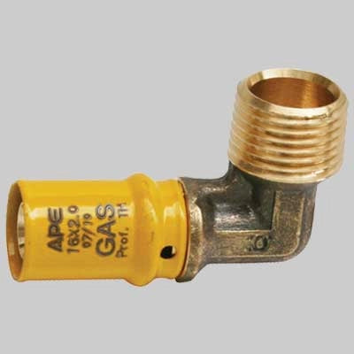 RACCORDO A PRESSARE CURVO MASCHIO  PER GAS  20 x 1/2     APE RACCORDERIE