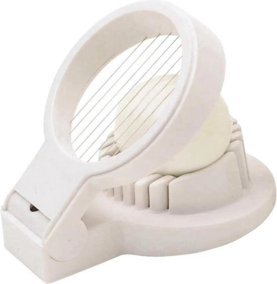 Taglia uova in plastica 12 x 9 x 4 cm bianca - strumento da cucina per tagliare uova in alluminio robusto