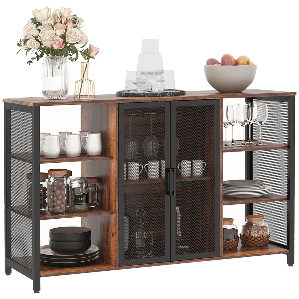 Credenza Rustica con Ripiani Aperti ¨C zephmum ¨C 120x40x76 cm Marrone