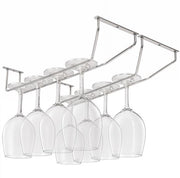 Oggetti da Vino da Appendere sotto la Cucina in Acciaio e Acciaio Inox - Ideale per Bar e Cucina - Inclusi Viti e Ancore per Parete - Progettato per Risparmiare Spazio - Codice Prodotto: ...