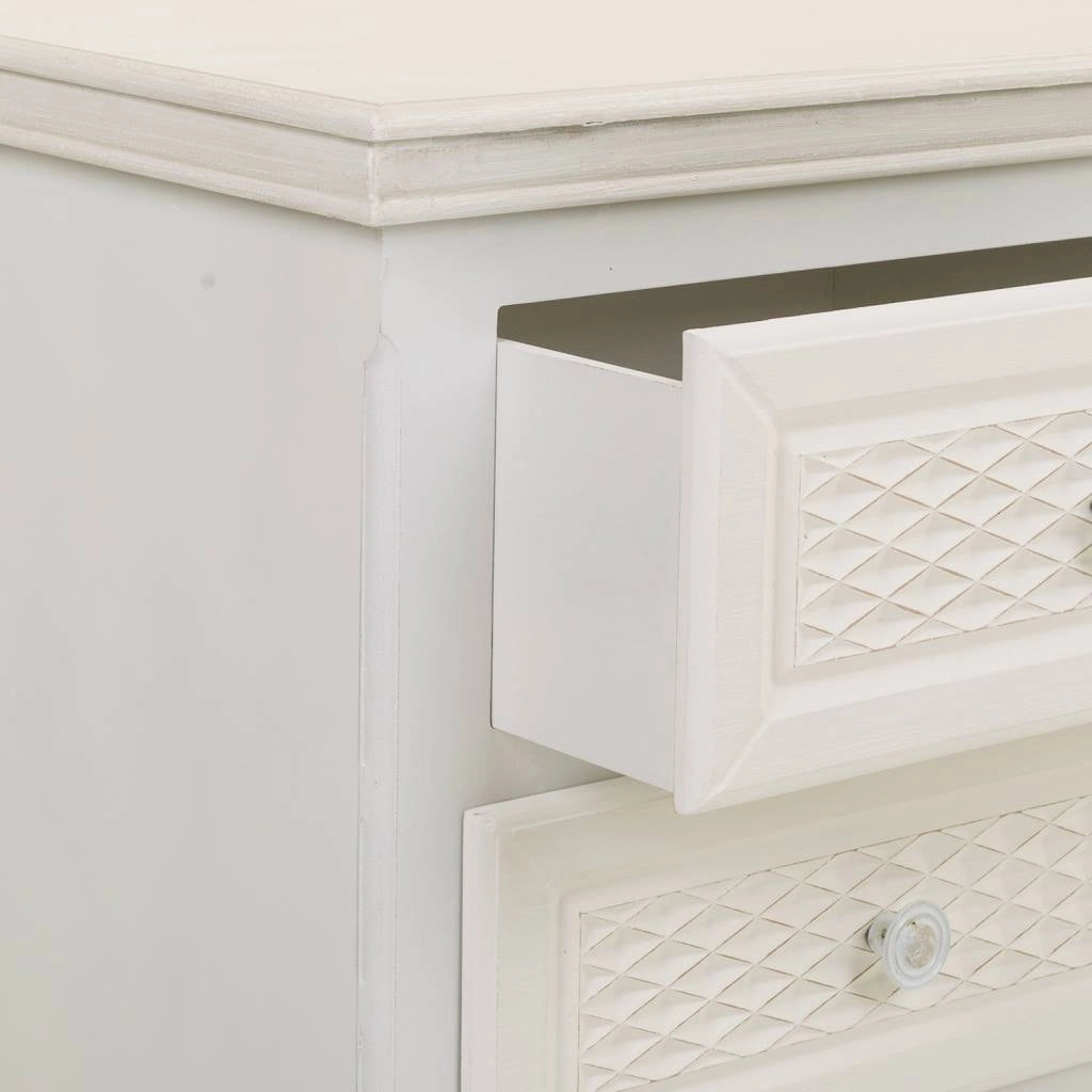 Comodino in legno bianco 41x33,5x68