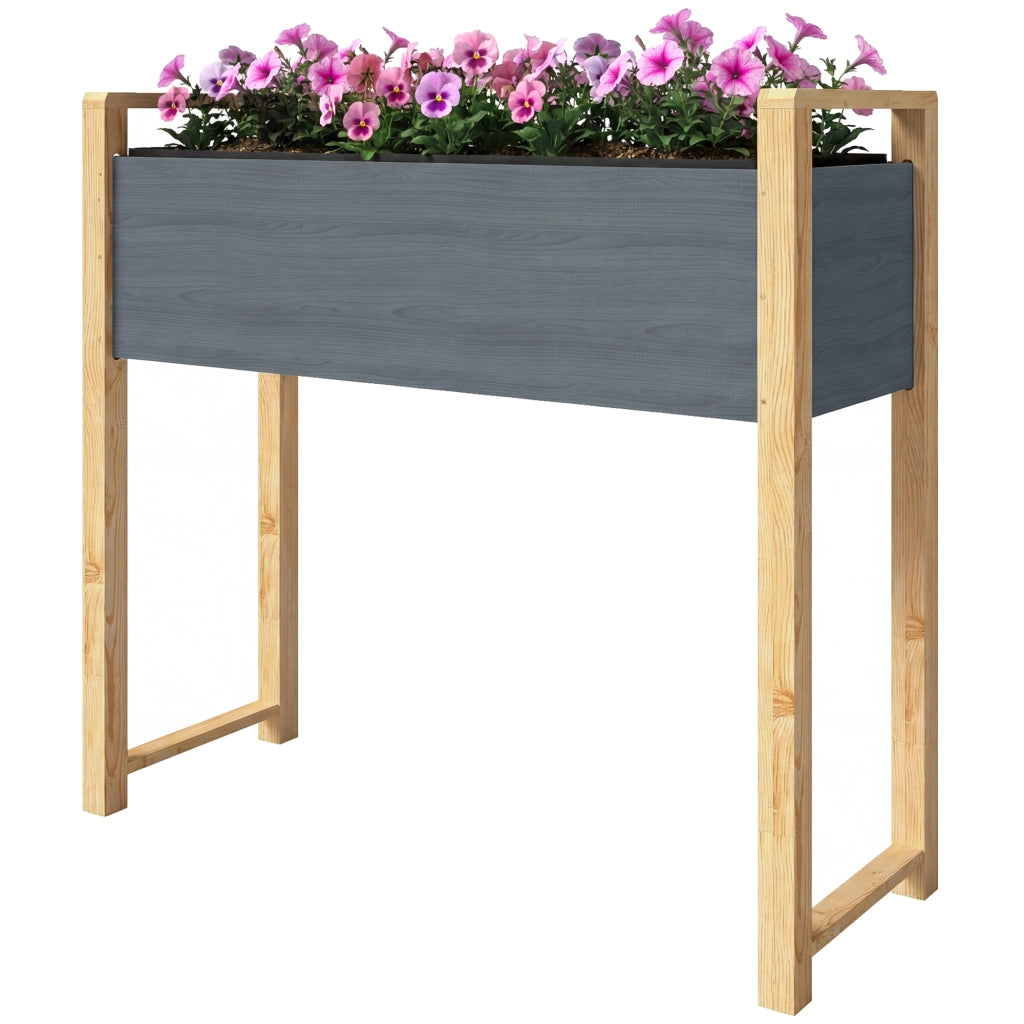 Letto da Giardino Rialzato con Telaio ¨C zephmum ¨C Grigio 98x37x90 cm