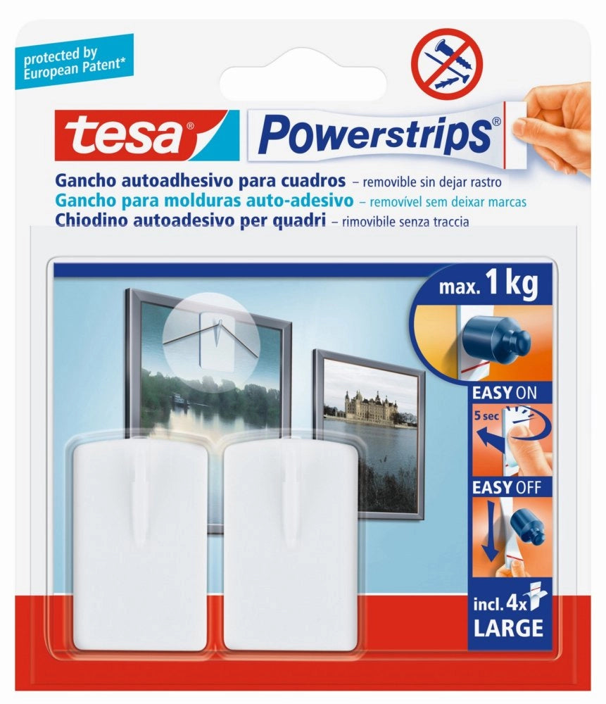 12pz tesa powerstrips 2 ganci autoad. per quadri cod:ferx.90805