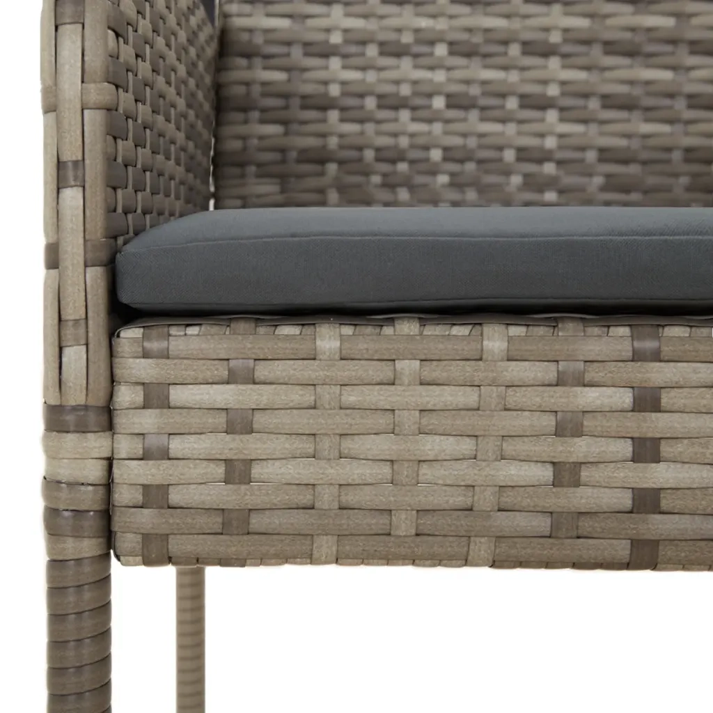 Sedie da Giardino con Cuscini 4 pz in Polyrattan Grigie 319888