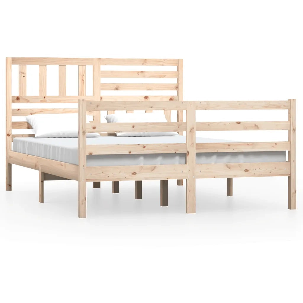 Giroletto senza Materasso-Struttura Letto Ambrato in Legno Massello 140x200 cm 214086
