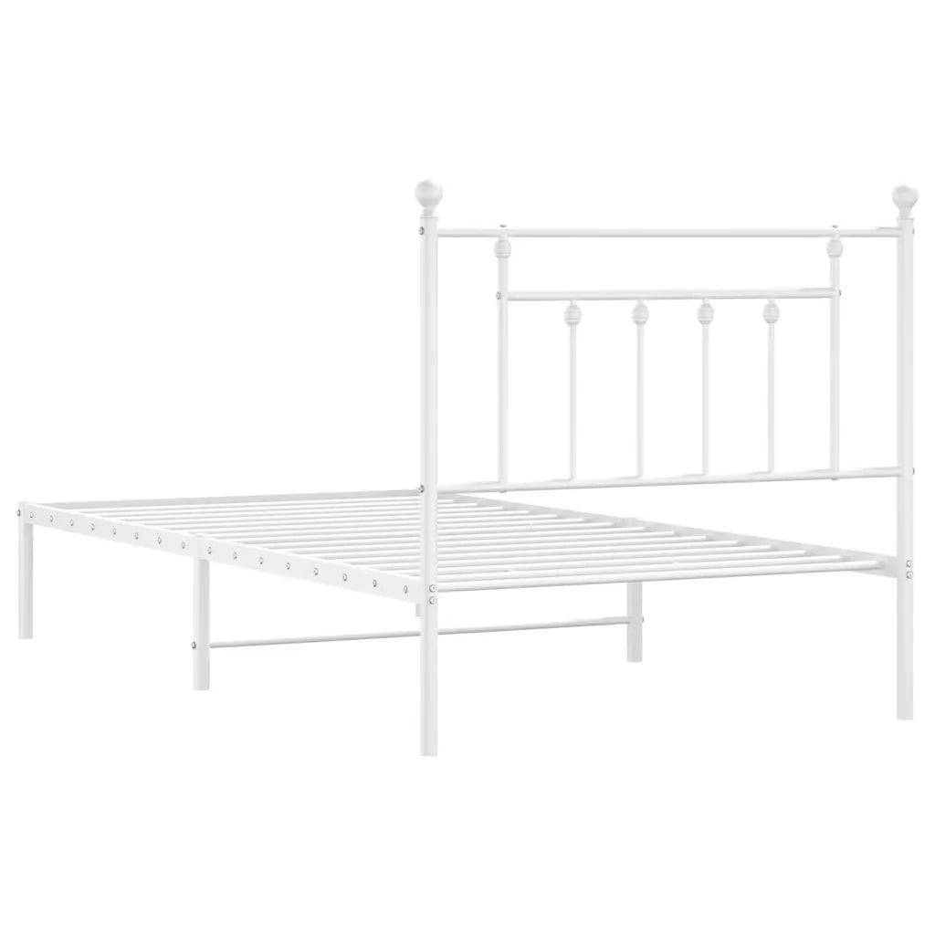 Giroletto con Testiera Metallo Bianco 100x190 cm
