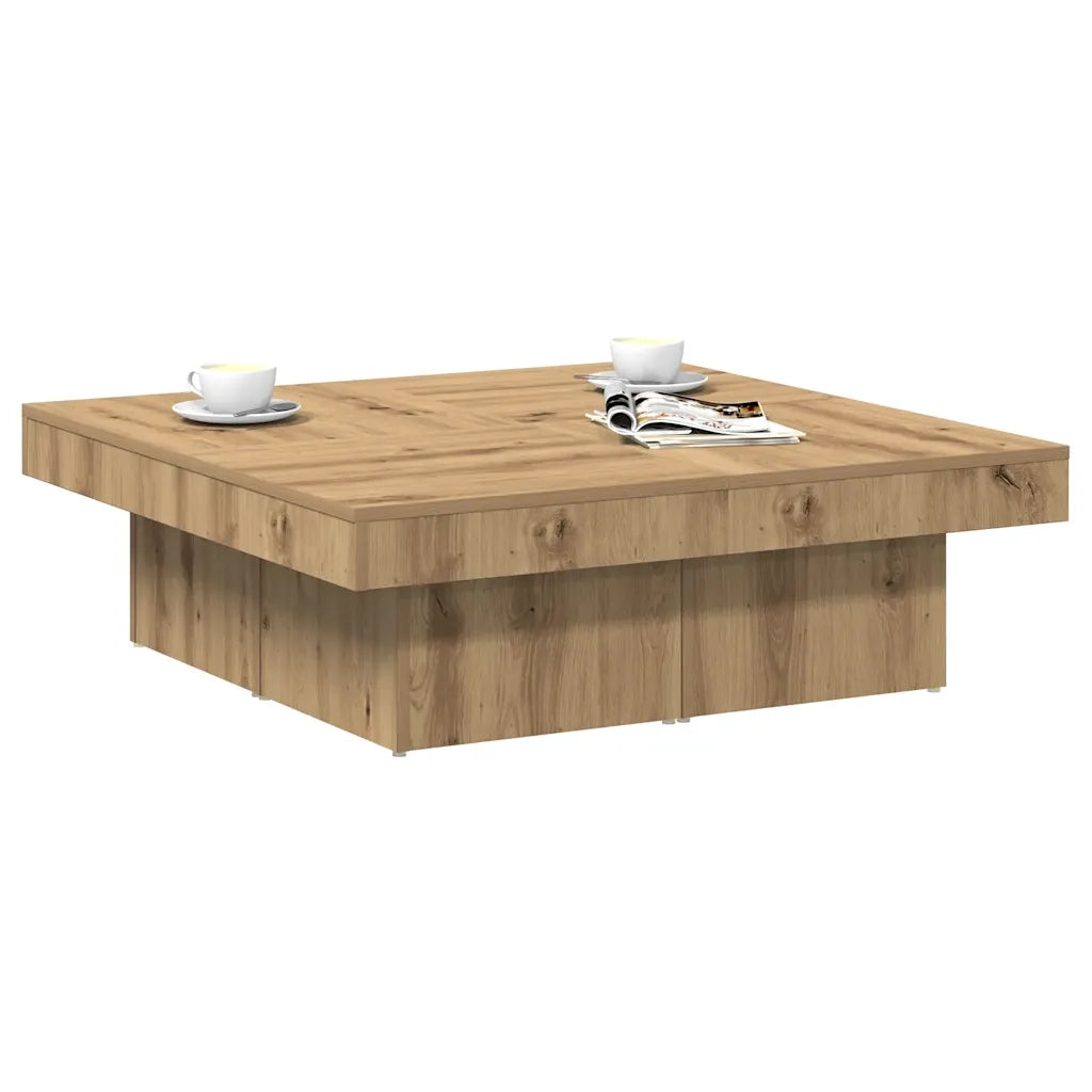 Tavolino da Salotto Rovere Artigianale 90x90x28 cm Truciolato