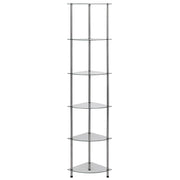 Scaffale a 6 Livelli Trasparente 30x30x160 cm Vetro Temperato CFW2594779
