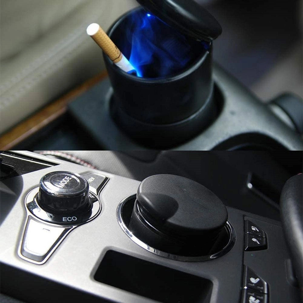 Trade Shop - Posacenere Universale Per Auto Led Luce Portatile Antivento Plastica Antiodore -