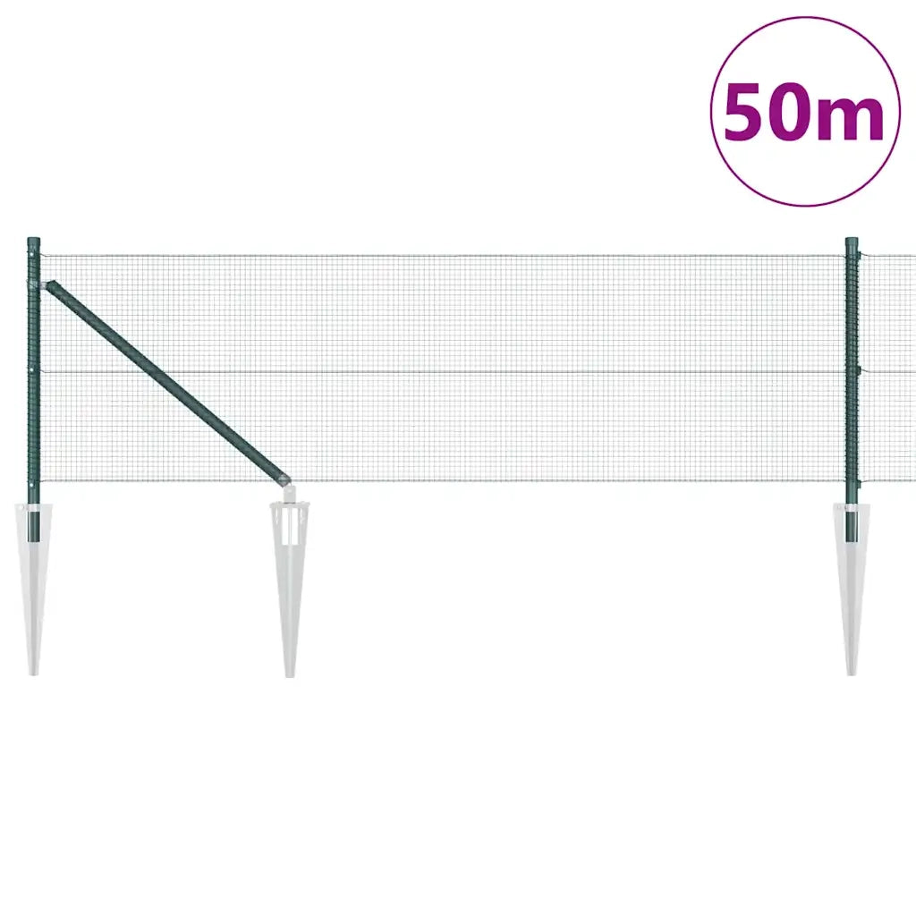 Palo della recinzione Verde 50 x 0,6 m (maglia 12 x 12 mm)