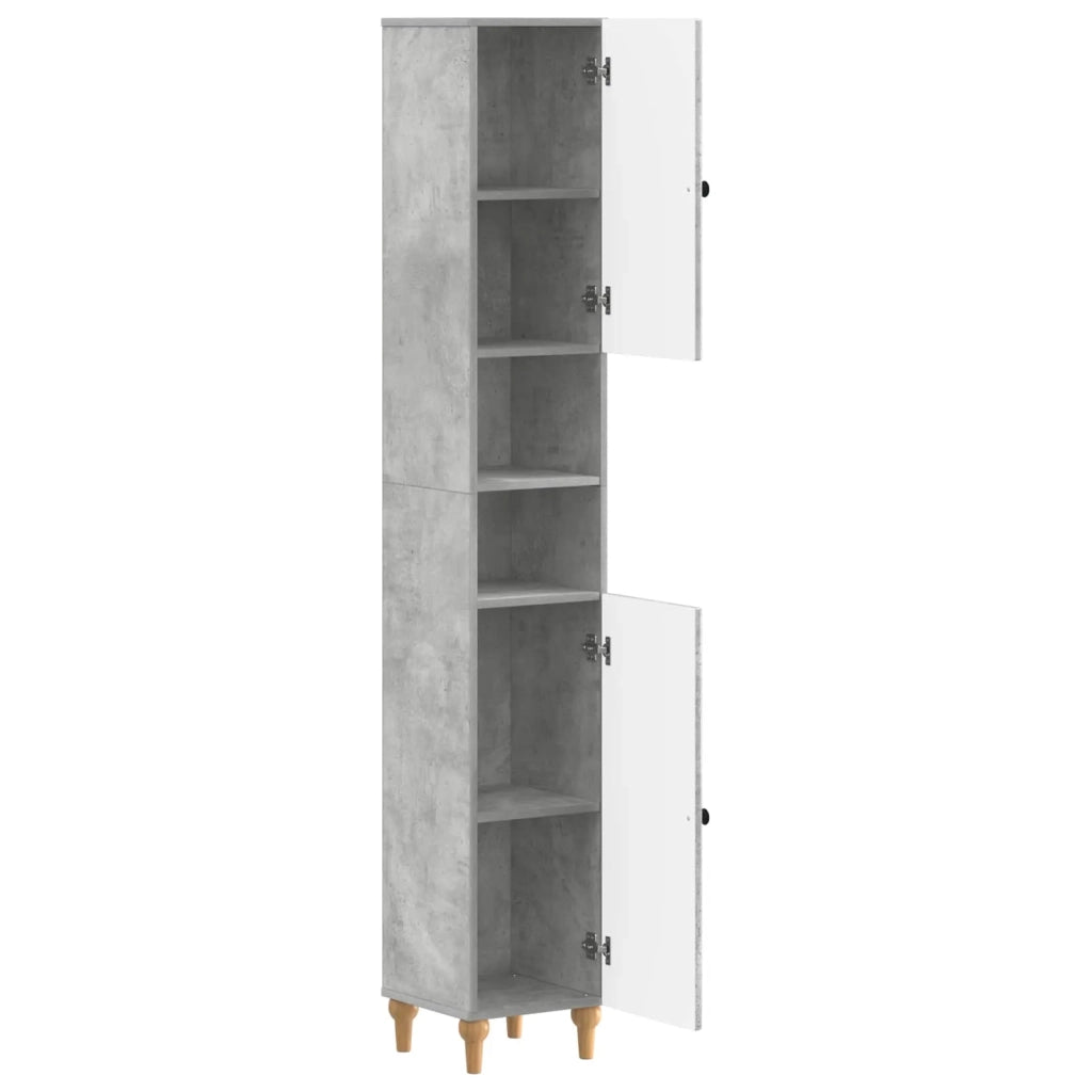 Armadio da Bagno con Ripiano Aperto ALKMAAR Grigio Cemento 896158