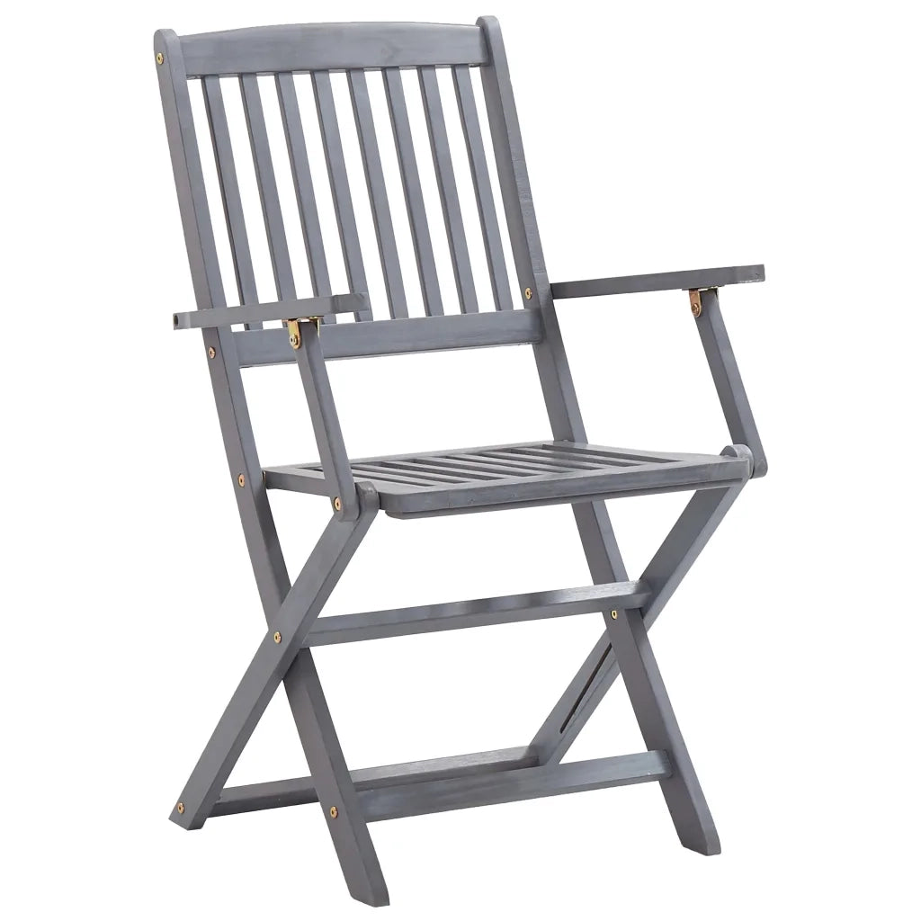 Sedie da Giardino Pieghevoli 2pz con Cuscini in Massello Acacia 3064508