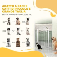Cancellino per Cani Regolabile da 76-104 cm, Cancelletto Alto 106 cm con 2 Estensioni, Bianco