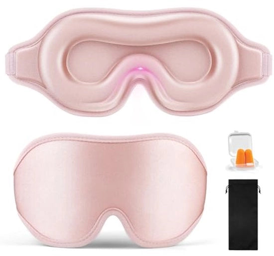 Slaapmasker per fermoocchio per uomo e donna, blocca la luce totale 3D, occhiali da sonno comodi, cinturino elastico regolabile, occhiali da sonno per viaggi, sonno (rosa)