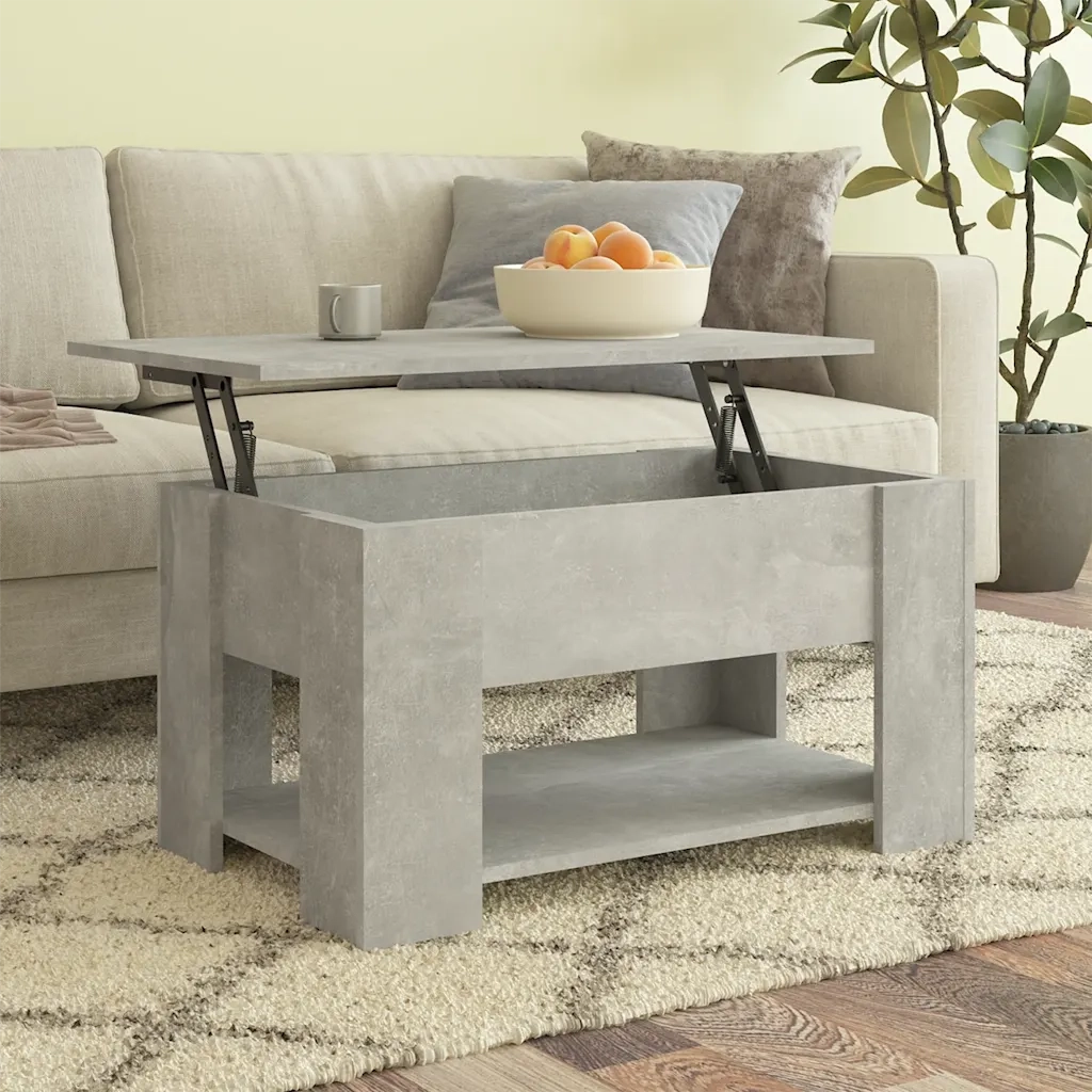 Tavolino da salotto | Tavolino da caff¨¨ | Tavolino da Soggiorno Grigio Cemento 79x49x41cm Legno Multistrato