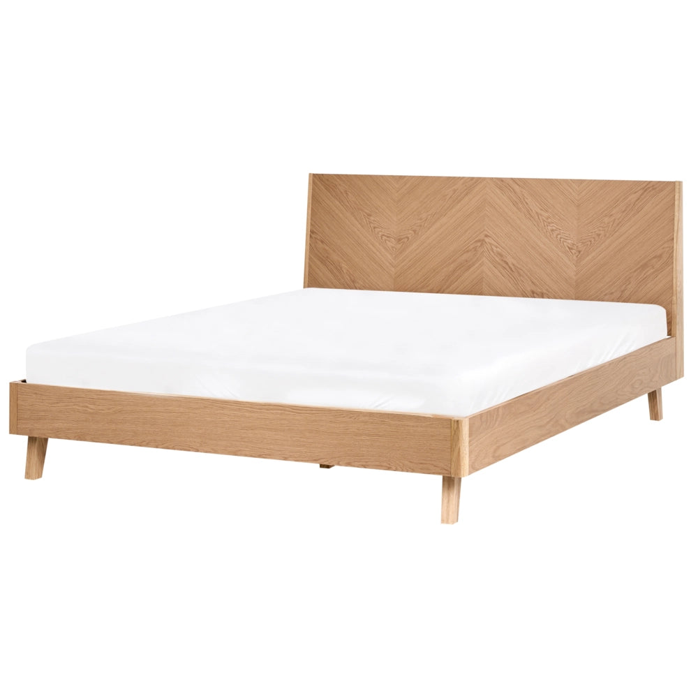 Letto in legno impiallacciato in rovere chiaro MDF impiallacciato in rovere 160 x 200 cm classic con base letto