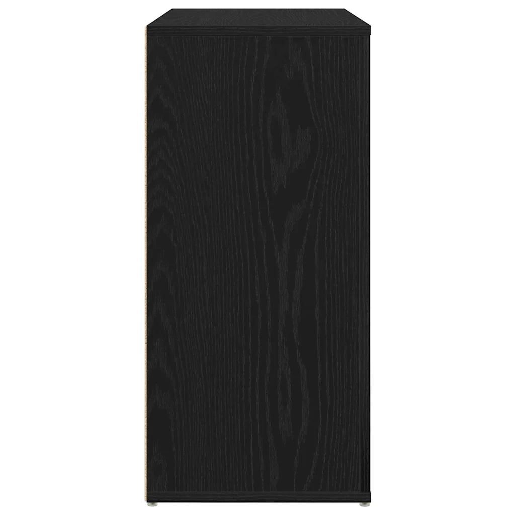 Credenza | Madia | Buffet da pranzo | Armadio da pranzo Rovere Nero 80 x 33 x 70 cm Legno multistrato