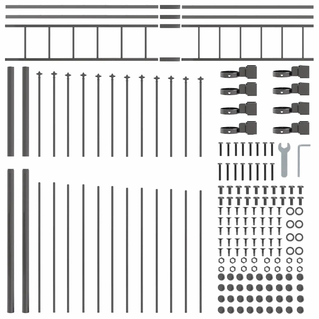 Recinzione per Giardino 7 pcs Grigio 170 x 225 cm 3360129