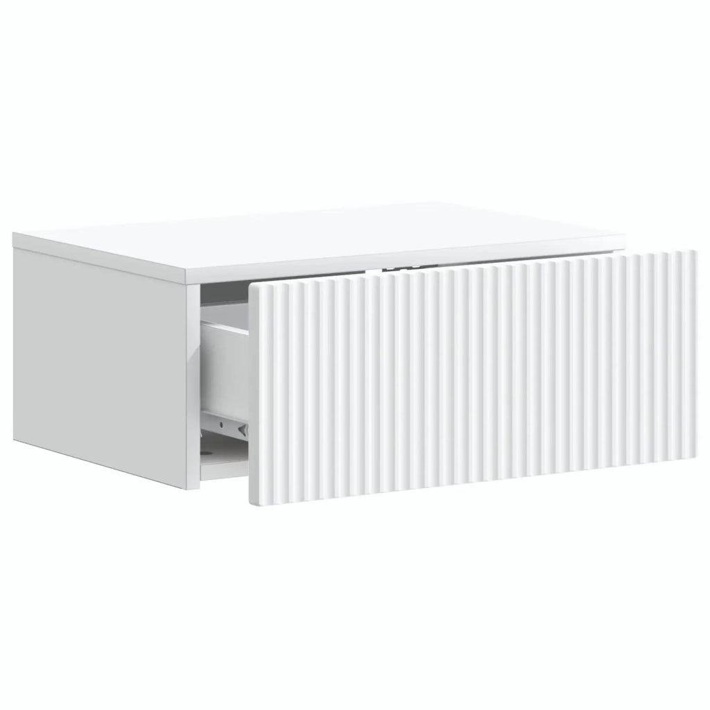Set di 2 Comodini | Armadio da Notte | Mobiletto da notte a muro Bianco 49 x 34,5 x 20 cm