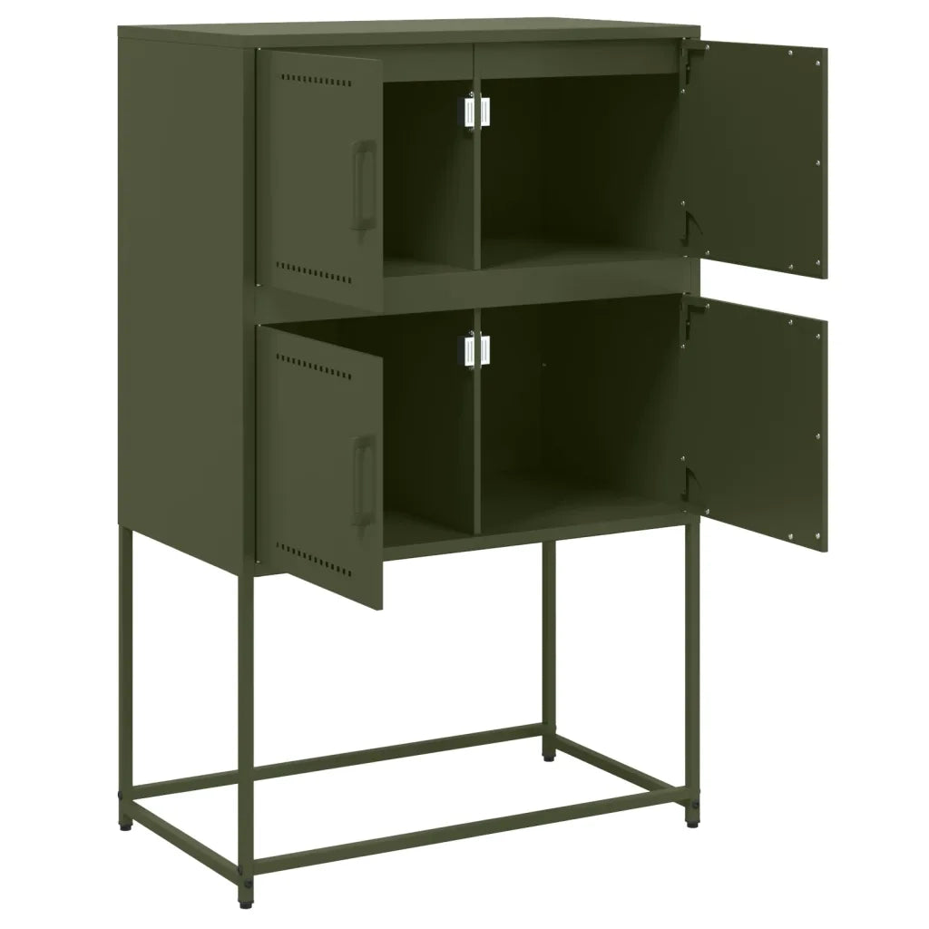 Credenza-Buffet-Armadio da cucina Verde Oliva 68,5x38,5x107 cm in Acciaio 206607