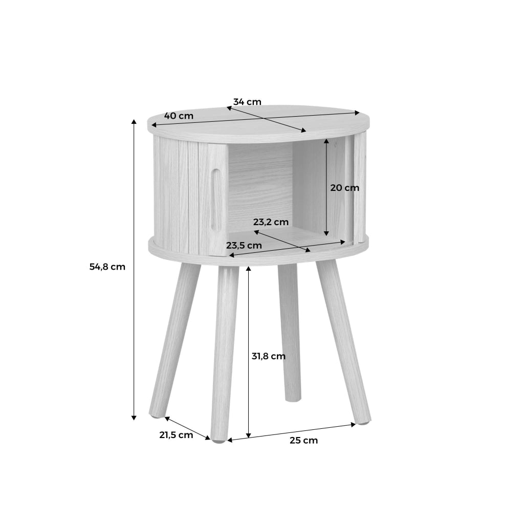 Set 2 comodini scandinavi decorazione legno 2 ante scorrevoli , noce