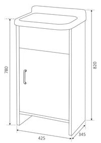 Mobile Lavatoio in PVC 42x35x82 cm 1 Anta Clear Bianco