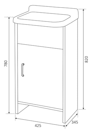 Mobile Lavatoio in PVC 42x35x82 cm 1 Anta Clear Bianco