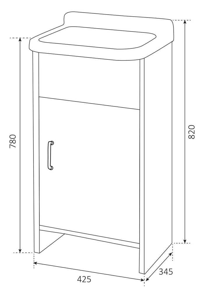 Mobile Lavatoio in PVC 42x35x82 cm 1 Anta Clear Bianco