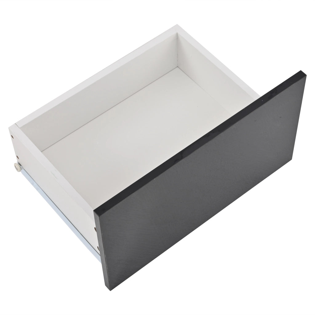 Mobile porta TV da parete con luci regolabili, 2 cassetti e vani, bianco e nero moderno