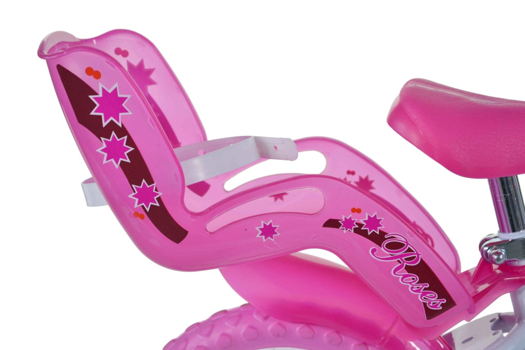 SCH ROSES 12", bicicletta per bambini, bici bambina, adatta a bambini tra i 3 e i 5 anni, per altezza tra 85 e 105 cm, c