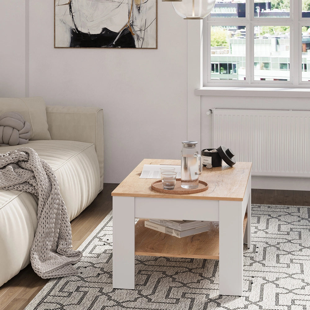 Vicco Tavolino Rovere bianco/dorato 92.2 x 65 cm