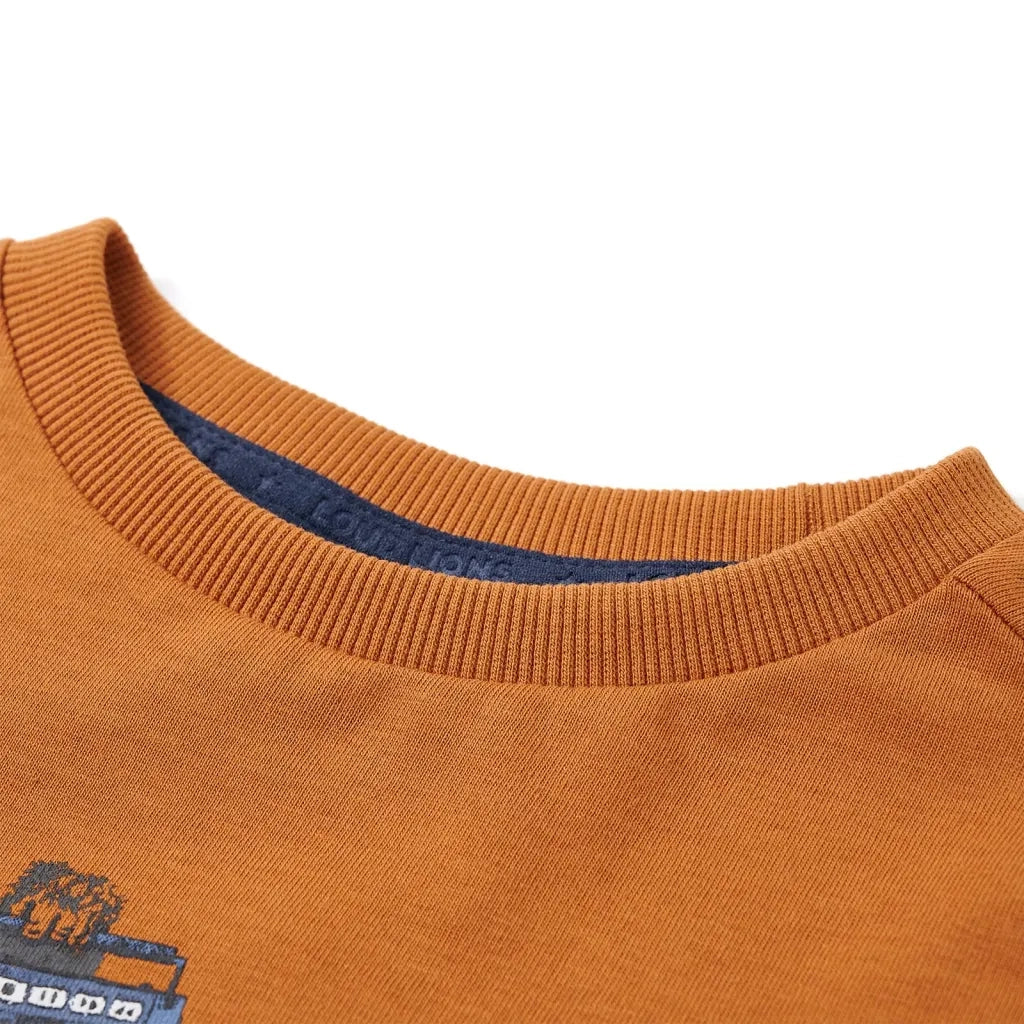 Maglietta da Bambino Maniche Lunghe Ocra Scuro 128 13462